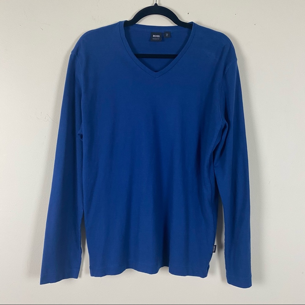 Boss Hugo Boss Men's V Neck Long Sleeve Shirt